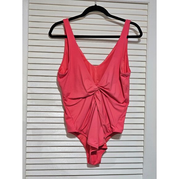 NWOT Athleta Women's Coral Pink Hampton One-Piece Swimsuit Size L 202 - Picture 11 of 13